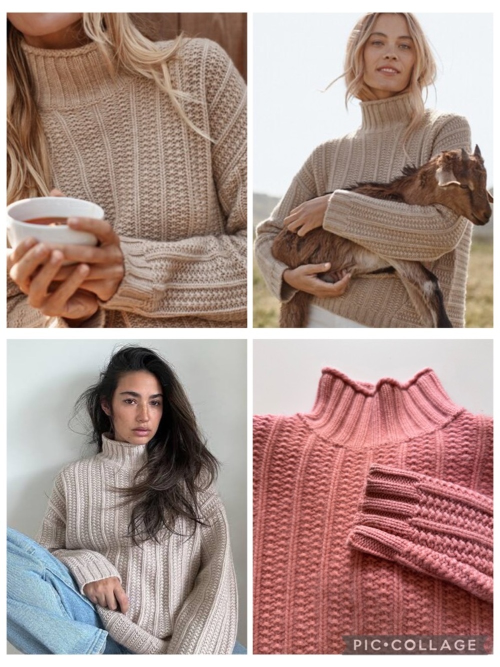 Garnet Hill Chunky Textured Cashmere Turtleneck Sweater Women’s size small